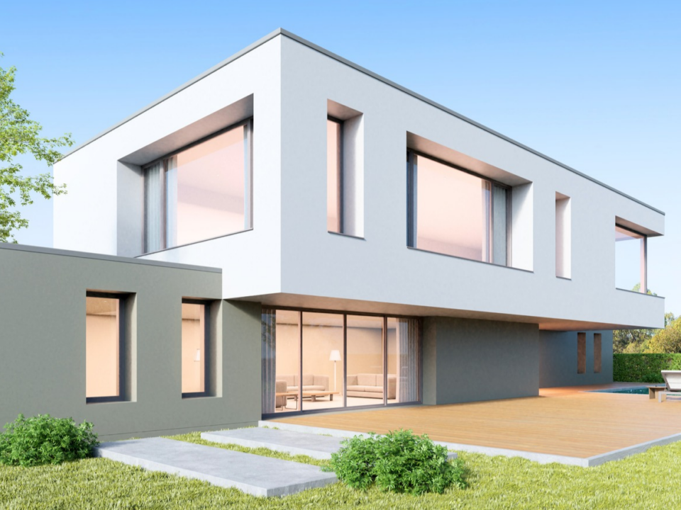 Modernes Haus mit Garten visualisierend für Erbschaft-/Schenkungsteuer: Steuerbefreiung für Familienheim kann auch den Garten umfassen